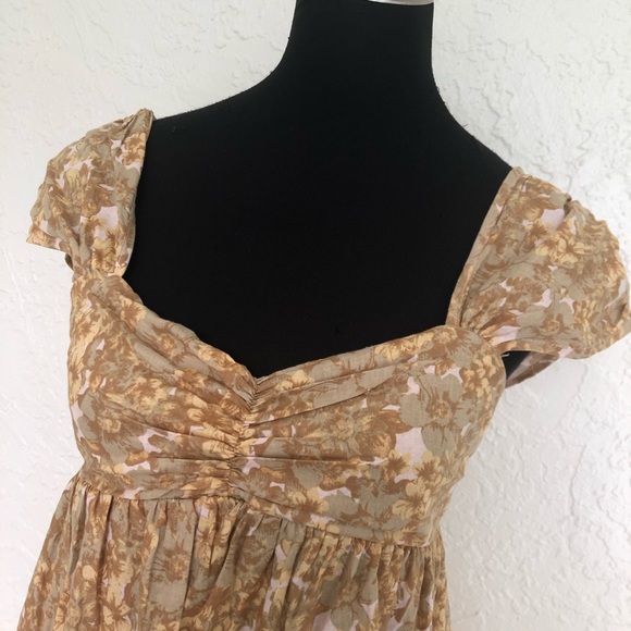 Free People Pattern Play Floral Mini Dress Neutral - Picture 4 of 8